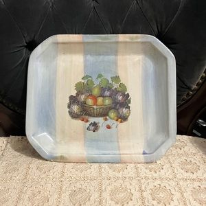 Vintage Ceramica Due Torri Serving Platter Garantito per Alimenti Fruit Italy